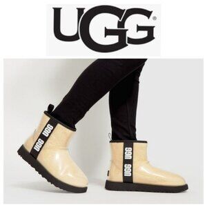 UGG Classic Clear Mini Waterproof Booties in Natural Color Women's Size 11